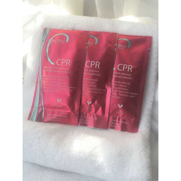 3 Malibu C CPR Packets and 3 Processing Caps Hair Color Stain Build Up Remover - Picture 10 of 12